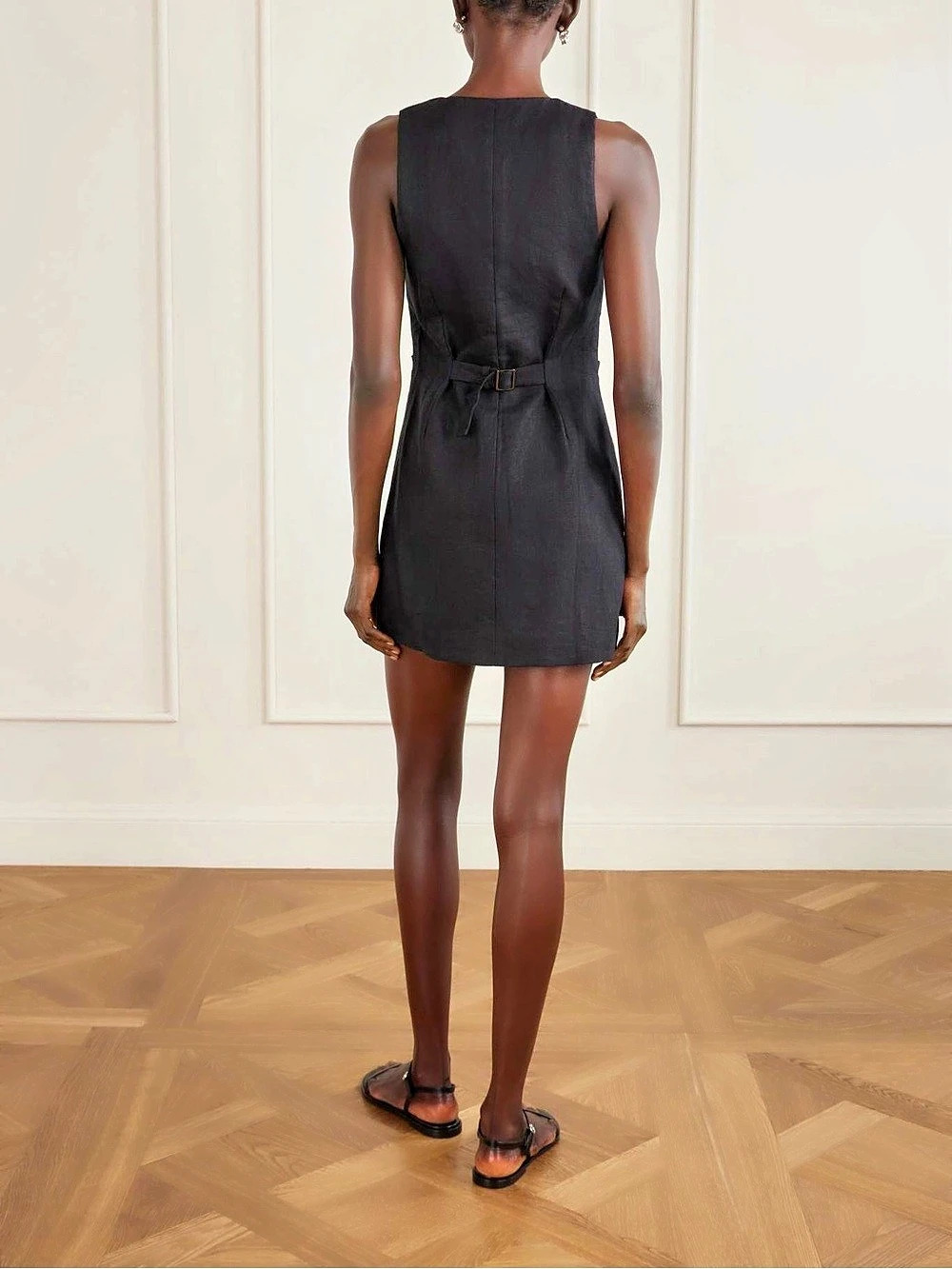 Faithfull the Brand Jaques Mini Dress Black Small - Picture 5 of 8